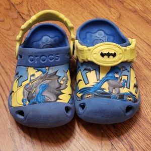 Boys Batman CROCS size 8 9 shoes sandals.